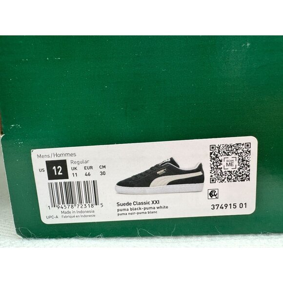 Puma Suede Classic Sneakers Black/White Size 12 US Mens - Picture 4 of 9